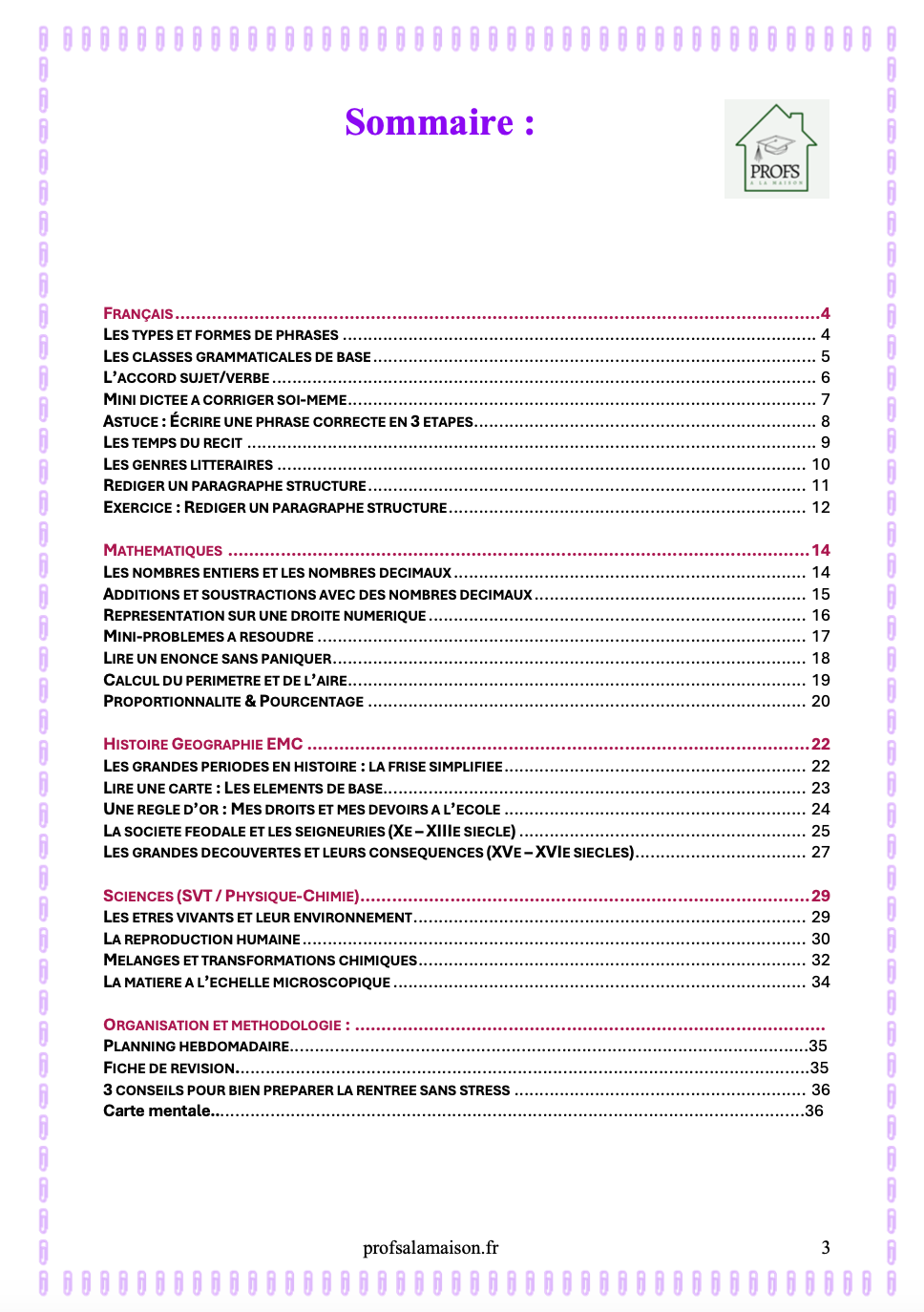 Pack rentrée 4 eme