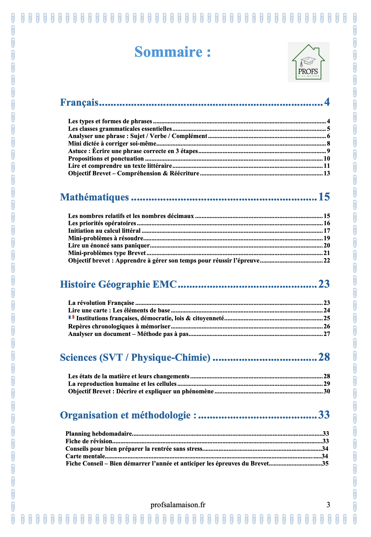 Pack rentrée 3 eme