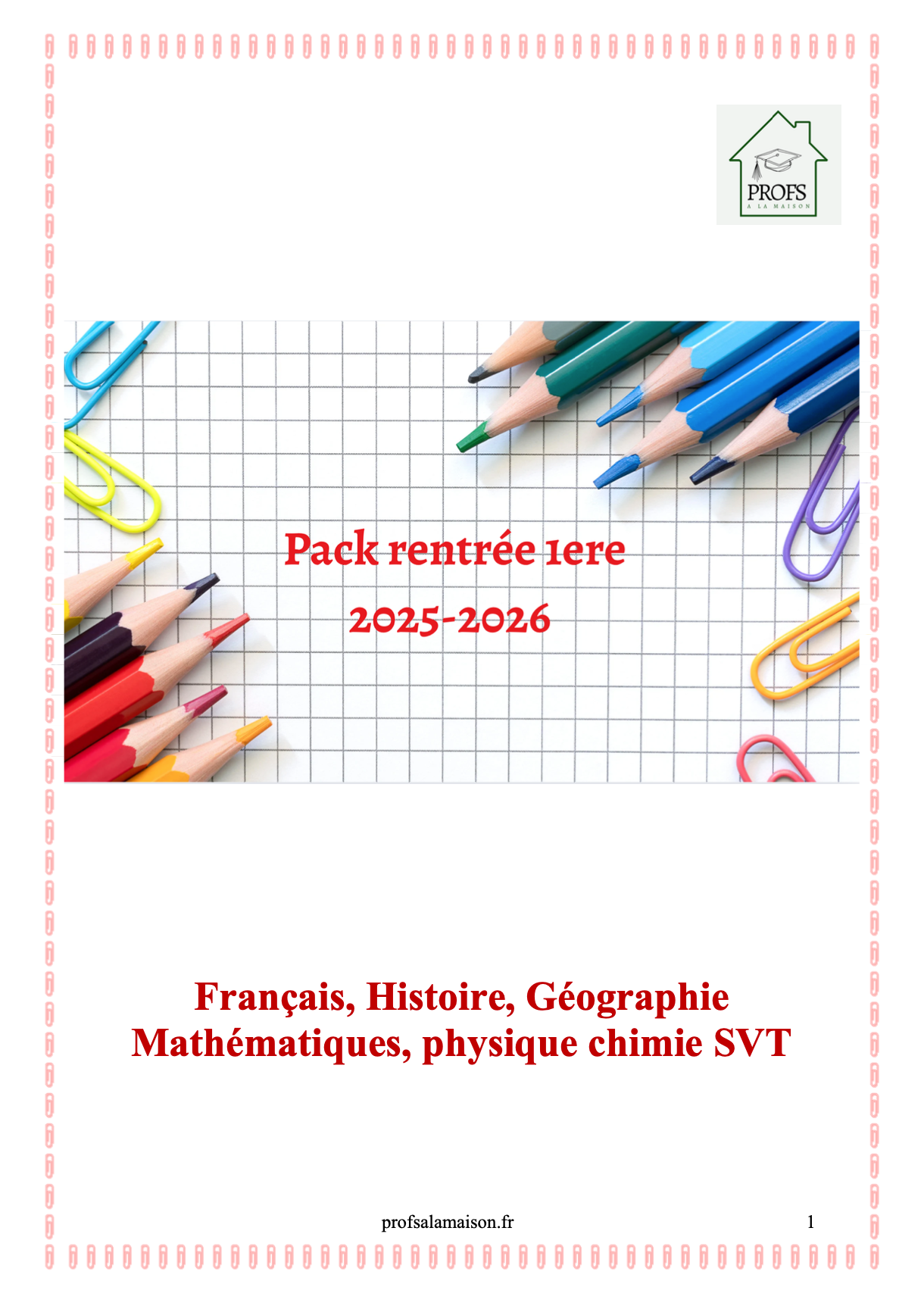 Pack rentrée 1ere