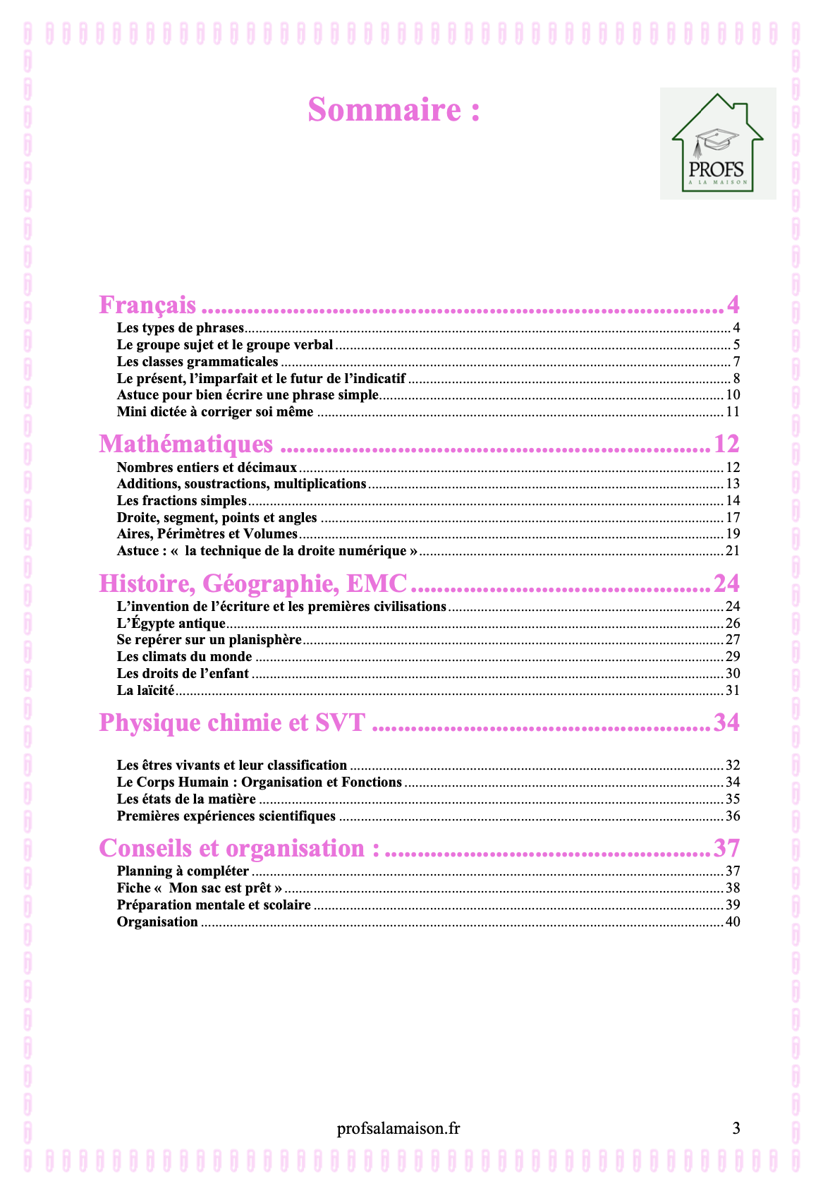 Pack rentrée 6 eme