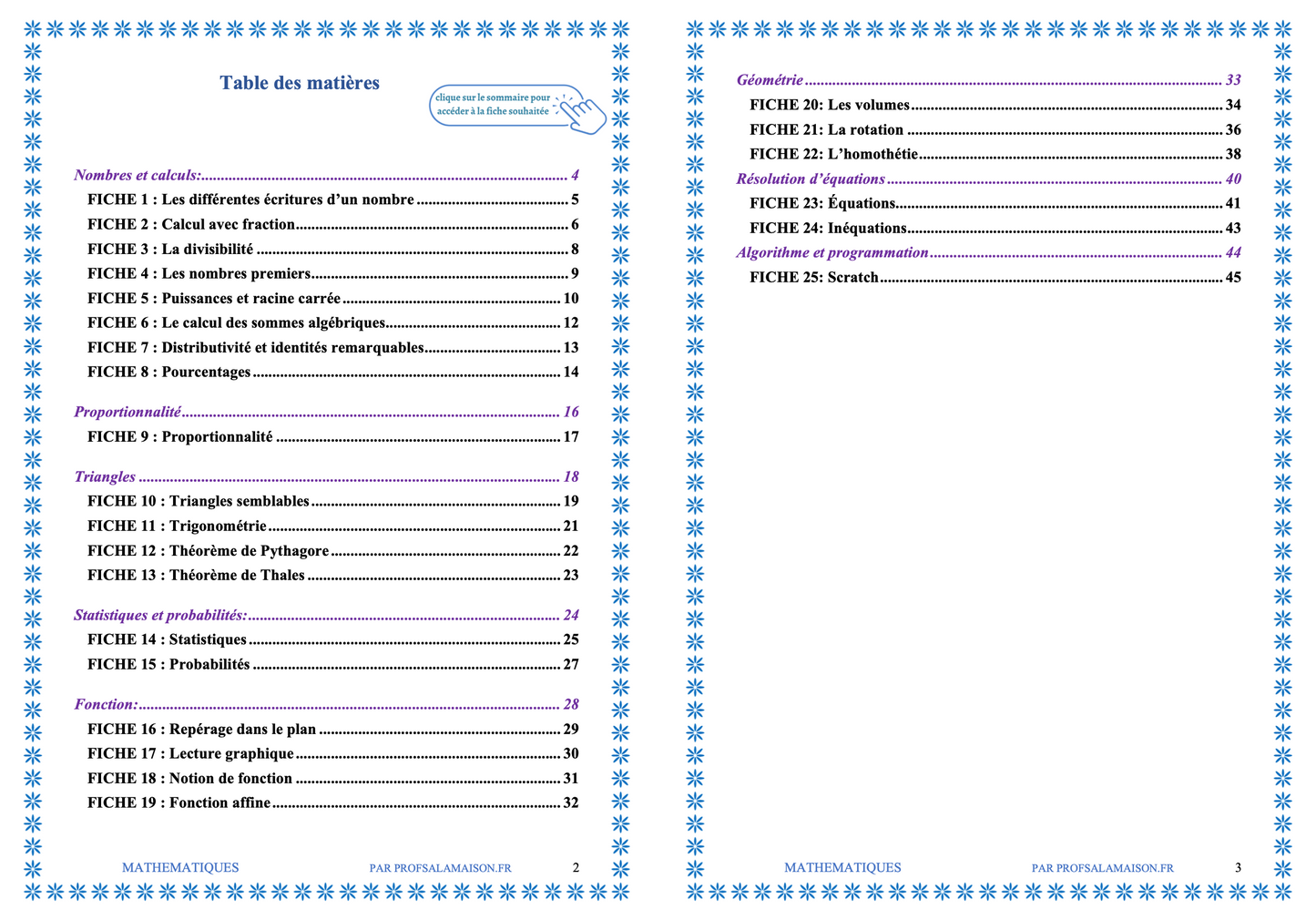 Clé USB – Fiches de Révision Brevet Maths + corrigés brevet 2024 et 2025