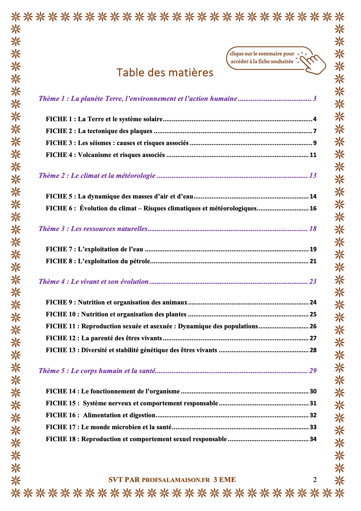 Clé USB Fiches de Révision Brevet SVT 2026 + corrigé Brevet 2025