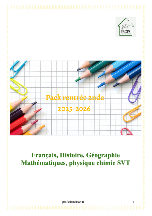 Pack rentrée 2nde