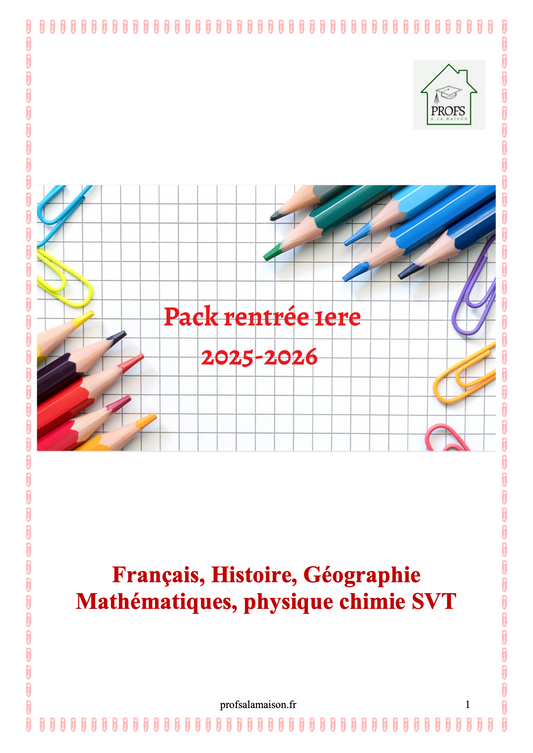Pack rentrée 1ere