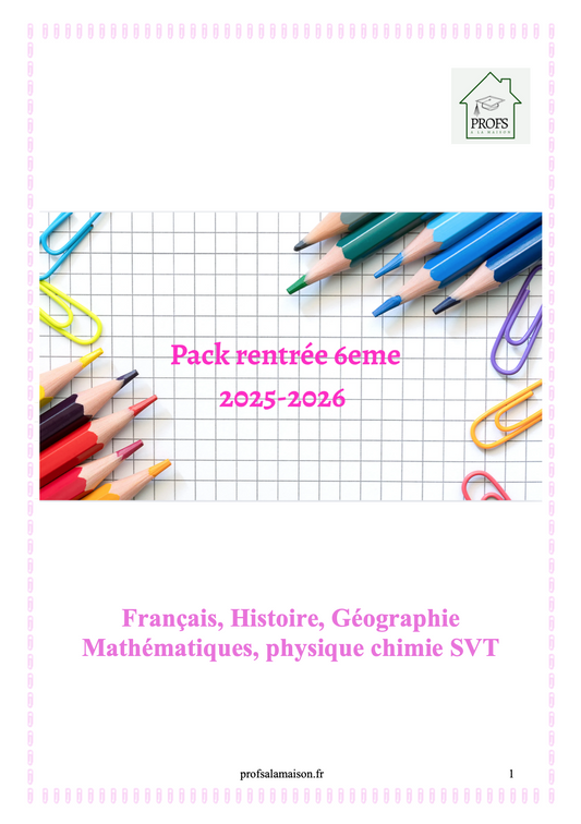Pack rentrée 6 eme