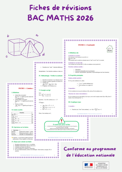Fiches de Révision Bac – Maths 2026