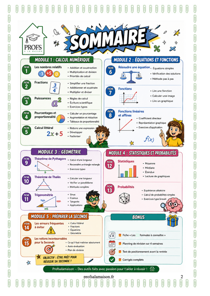🎓 Pack Complet Rentrée Seconde (3 packs dont 1 pack offert) ( PDF à télécharger)