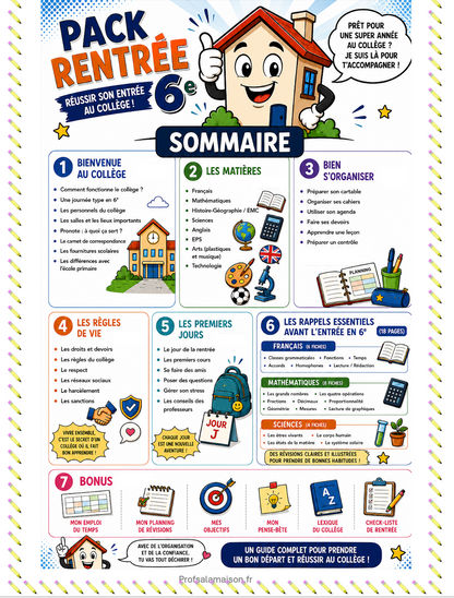 Pack rentrée 6 eme