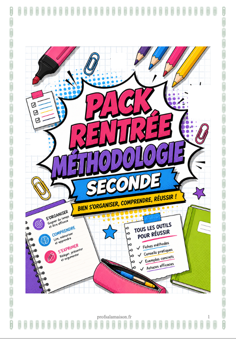 Pack Méthodologie Seconde – 15 fiches pour réussir au lycée ( PDF à télécharger)