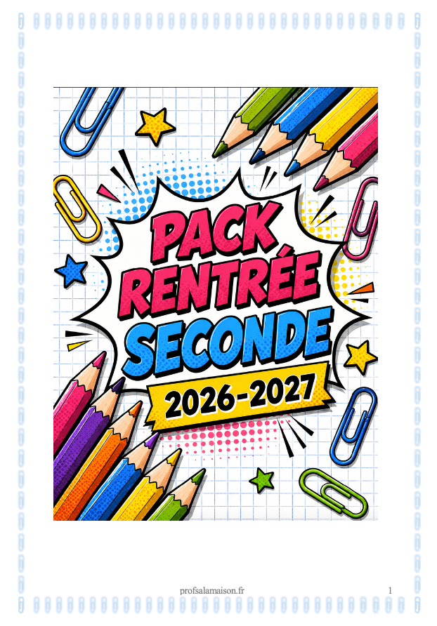 🎓 Pack Complet Rentrée Seconde (3 packs dont 1 pack offert) ( PDF à télécharger)