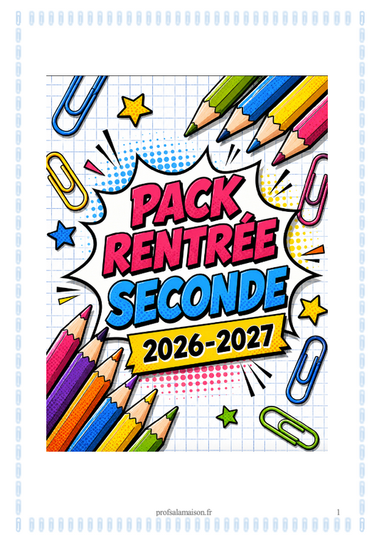 🎓 Pack Complet Rentrée Seconde (3 packs dont 1 pack offert) ( PDF à télécharger)