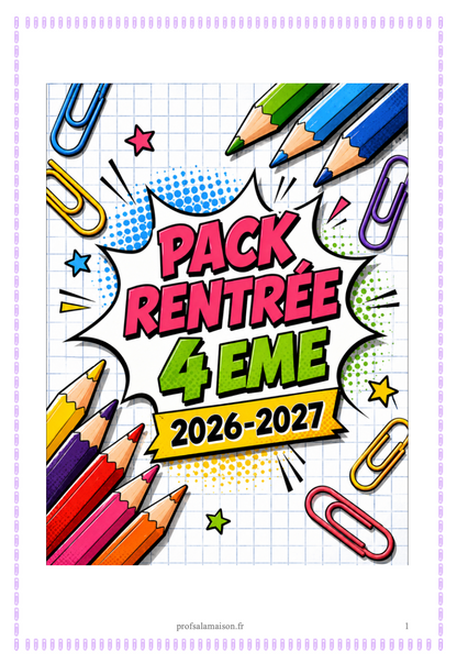 Pack rentrée 4 eme